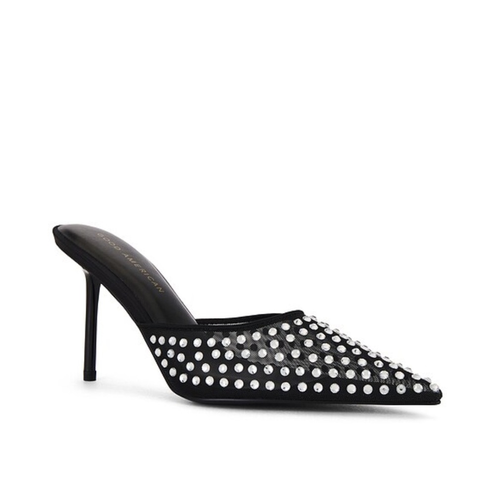 Good American Diamond Mesh Mule in Black - NIB!